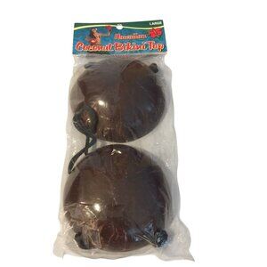 Hawaiian Coconut Bikini Top Large Brown Tie Backs Cut from the Hardshell